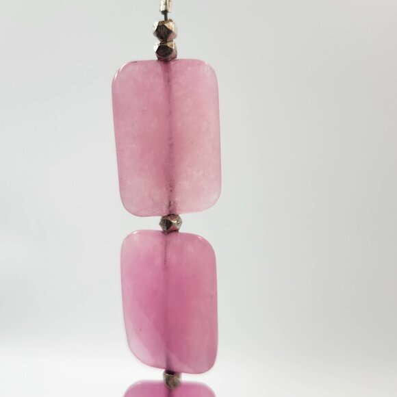 Stunning Rose Quartz Style Polished Faceted Pink Stone Bracelet - Picture 9 of 11